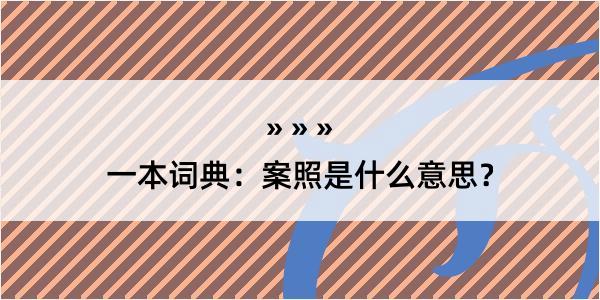 一本词典：案照是什么意思？