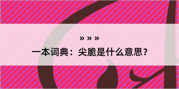 一本词典：尖脆是什么意思？