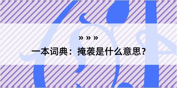 一本词典：掩袭是什么意思？