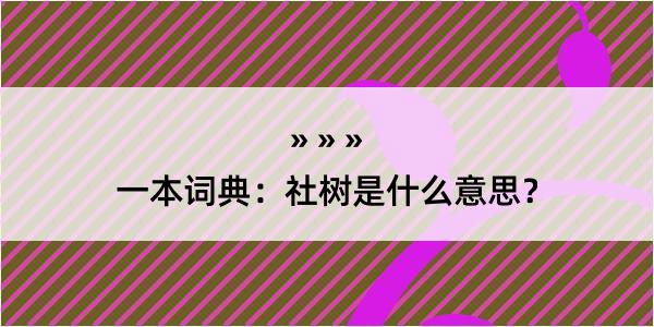 一本词典：社树是什么意思？