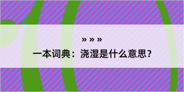 一本词典：浇湿是什么意思？