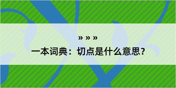 一本词典：切点是什么意思？