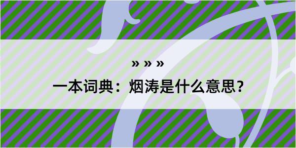 一本词典：烟涛是什么意思？