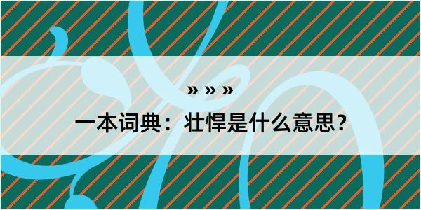 一本词典：壮悍是什么意思？