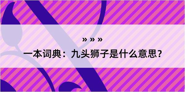 一本词典：九头狮子是什么意思？