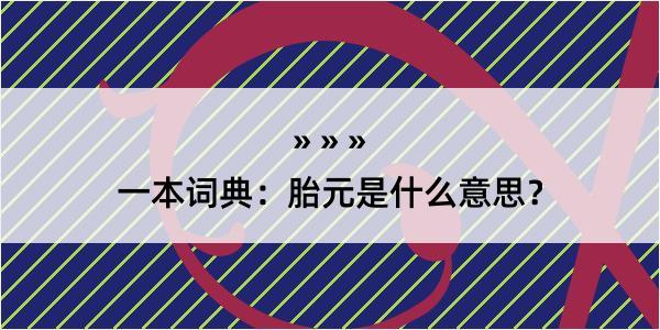 一本词典：胎元是什么意思？