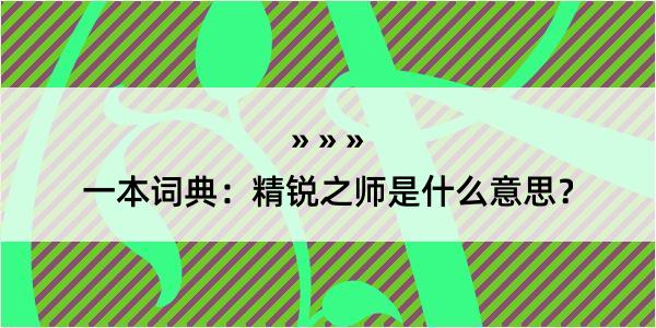 一本词典：精锐之师是什么意思？