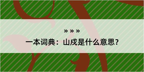 一本词典：山戍是什么意思？