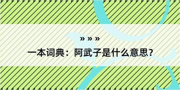 一本词典：阿武子是什么意思？