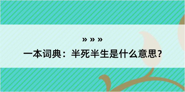 一本词典：半死半生是什么意思？