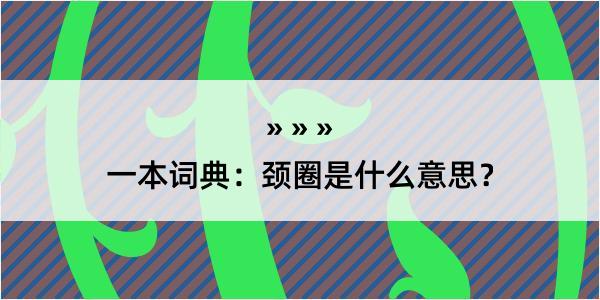 一本词典：颈圈是什么意思？