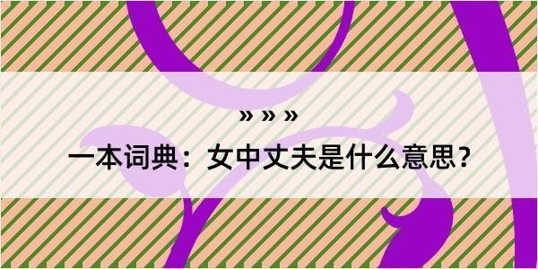 一本词典：女中丈夫是什么意思？