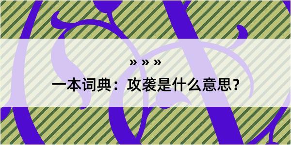 一本词典：攻袭是什么意思？