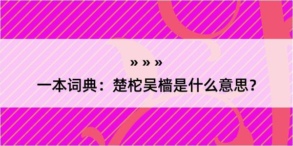 一本词典：楚柁吴樯是什么意思？