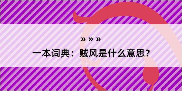 一本词典：贼风是什么意思？