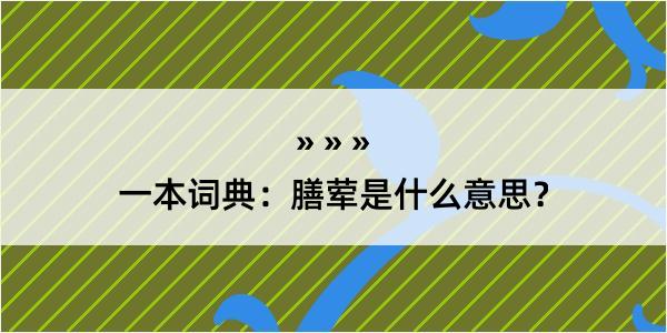 一本词典：膳荤是什么意思？