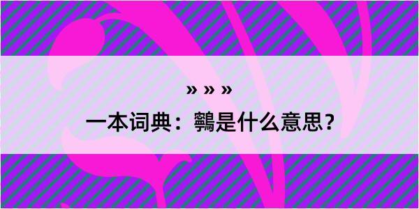 一本词典：鸋是什么意思？