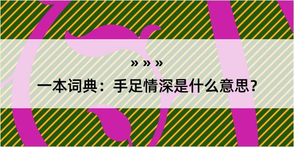 一本词典：手足情深是什么意思？