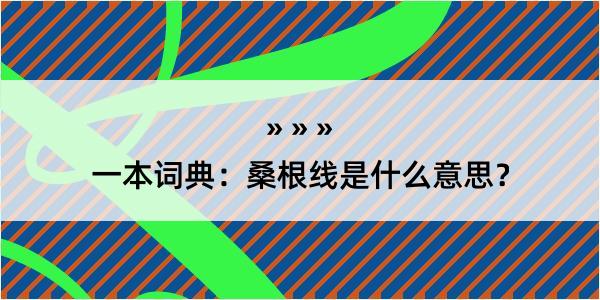 一本词典：桑根线是什么意思？