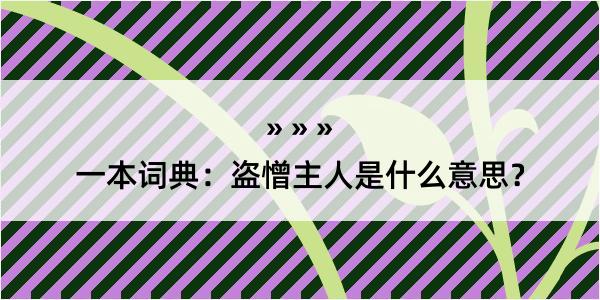 一本词典：盗憎主人是什么意思？