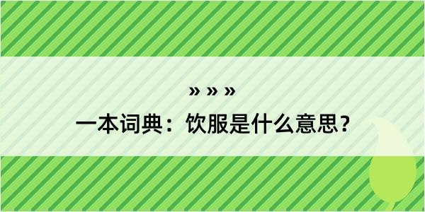 一本词典：饮服是什么意思？