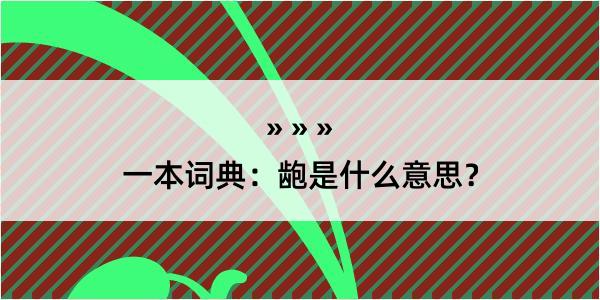 一本词典：龅是什么意思？