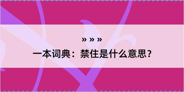 一本词典：禁住是什么意思？