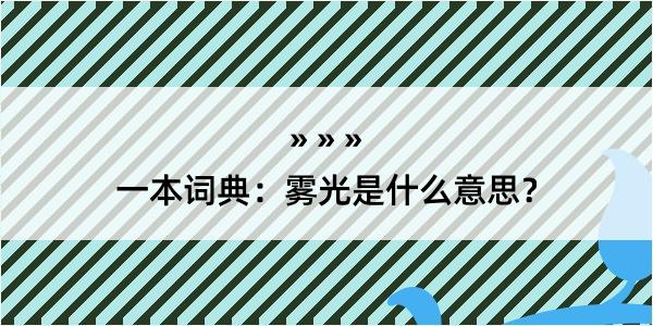 一本词典：雾光是什么意思？