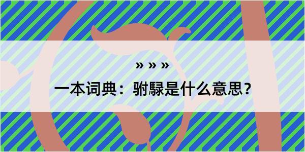 一本词典：驸騄是什么意思？