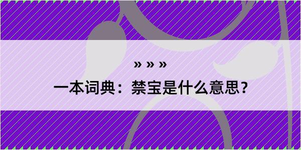 一本词典：禁宝是什么意思？