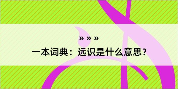 一本词典：远识是什么意思？