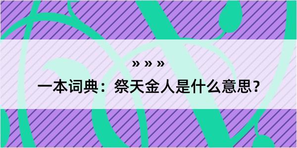 一本词典：祭天金人是什么意思？