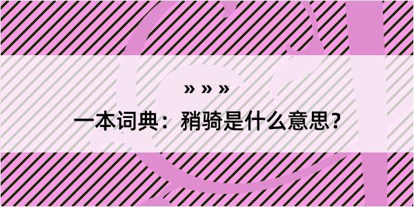 一本词典：矟骑是什么意思？