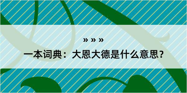 一本词典：大恩大德是什么意思？