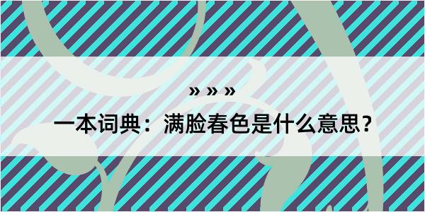 一本词典：满脸春色是什么意思？