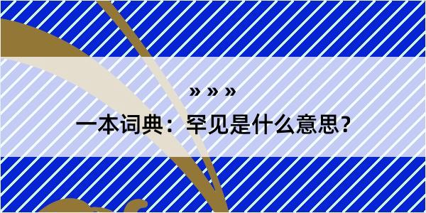 一本词典：罕见是什么意思？