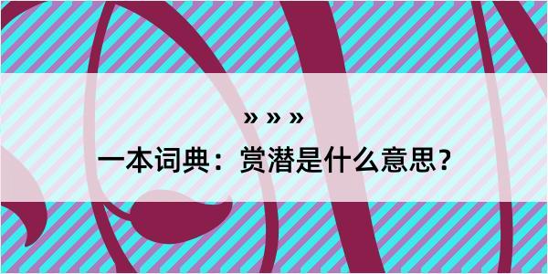 一本词典：赏潜是什么意思？