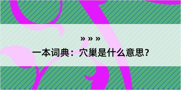 一本词典：穴巢是什么意思？