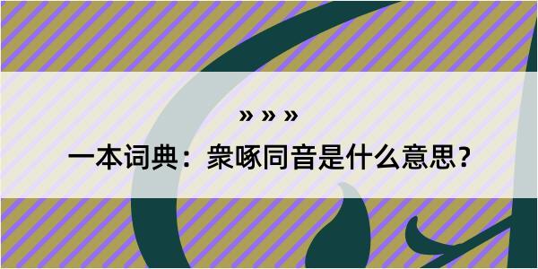 一本词典：衆啄同音是什么意思？