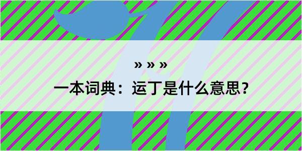 一本词典：运丁是什么意思？