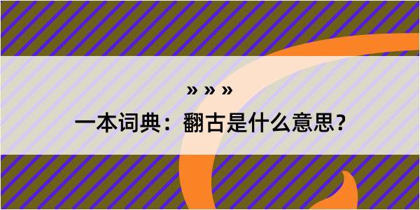 一本词典：翻古是什么意思？