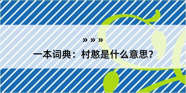 一本词典：村憨是什么意思？