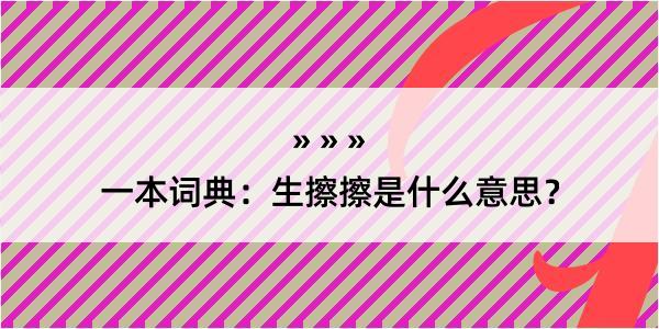 一本词典：生擦擦是什么意思？