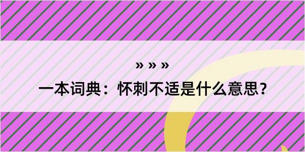 一本词典：怀刺不适是什么意思？