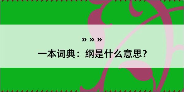 一本词典：纲是什么意思？