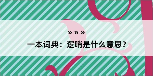 一本词典：逻哨是什么意思？