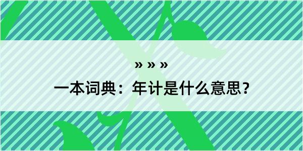 一本词典：年计是什么意思？