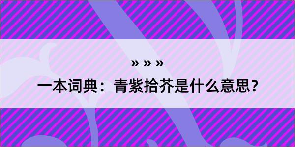 一本词典：青紫拾芥是什么意思？