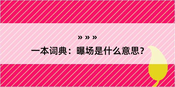 一本词典：曝场是什么意思？