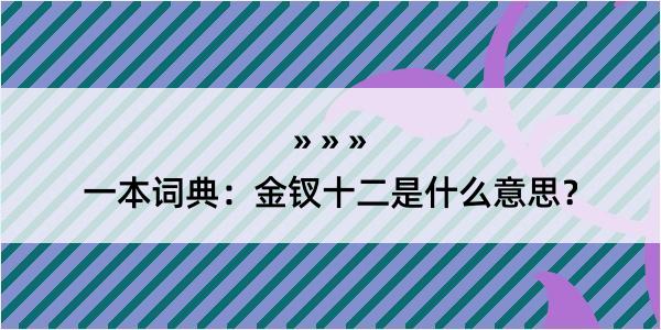 一本词典：金钗十二是什么意思？